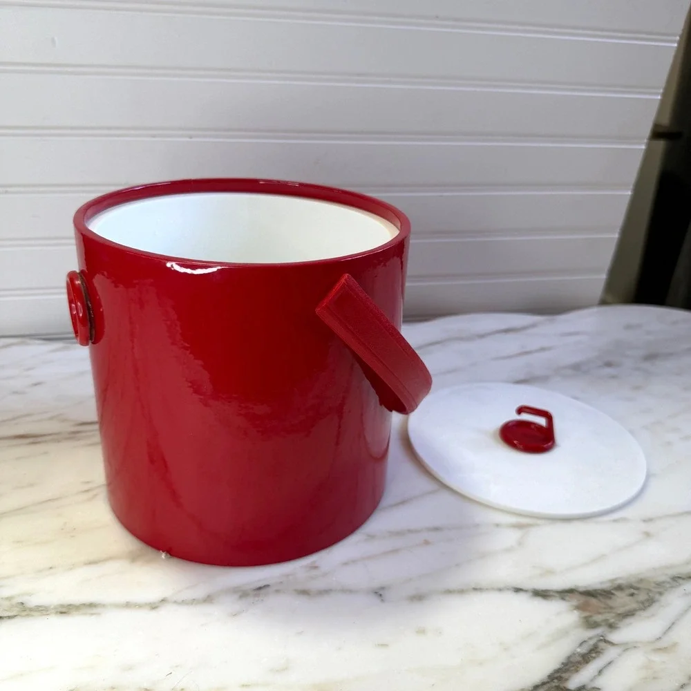Vintage Red Rover Klad Ice Bucket – Eclectic 90s Barware Retro Style
